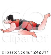 Clipart Of A Female Sumo Wrestler Royalty Free Vector Illustration
