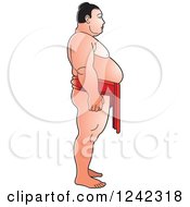 Clipart Of A Sumo Wrestler Royalty Free Vector Illustration by Lal Perera