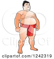 Clipart Of A Sumo Wrestler 2 Royalty Free Vector Illustration by Lal Perera