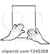 Poster, Art Print Of Black And White Hands Over Paper