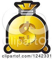 Golden Money Bag With A Dollar Symbol