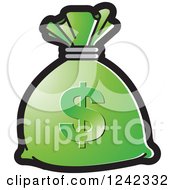 Poster, Art Print Of Green Money Bag With A Dollar Symbol