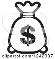Poster, Art Print Of Black And White Money Bag With A Dollar Symbol