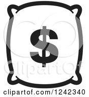 Poster, Art Print Of Black And White Money Bag With A Dollar Symbol 4