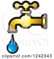 Clipart Of A Leaky Water Faucet Spigot Royalty Free Vector Illustration by Lal Perera