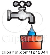 Leaky Water Faucet Spigot And Bucket