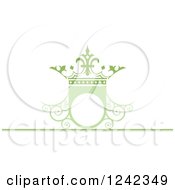 Poster, Art Print Of Green Wedding Crown Shield Frame With Swirls