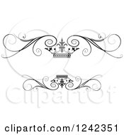 Poster, Art Print Of Black And White Crown And Swirl Flourish Wedding Frame