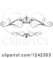 Poster, Art Print Of Black And White Crown And Swirl Flourish Wedding Frame 2