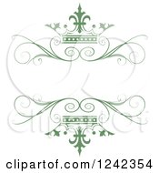Poster, Art Print Of Green Crown And Swirl Flourish Wedding Frame