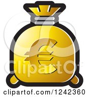 Poster, Art Print Of Gold Money Bag With A Euro Symbol