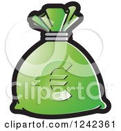 Poster, Art Print Of Green Money Bag With A Euro Symbol