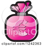 Poster, Art Print Of Pink Money Bag With A Euro Symbol