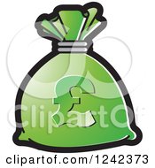 Poster, Art Print Of Green Money Bag With A Pound Currency Symbol
