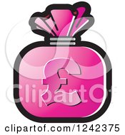 Poster, Art Print Of Pink Money Bag With A Pound Currency Symbol