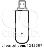 Clipart Of A Black And White And Gray Usb Modem Royalty Free Vector Illustration by Lal Perera