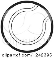 Clipart Of A Black And White Tennis Ball Royalty Free Vector Illustration by Lal Perera