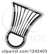 Clipart Of A Grayscale Badminton Shuttlecock Royalty Free Vector Illustration