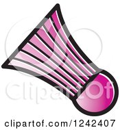 Clipart Of A Pink Badminton Shuttlecock Royalty Free Vector Illustration