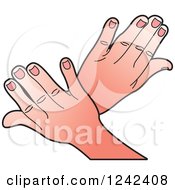 Clipart Of A Crossed Hands Royalty Free Vector Illustration
