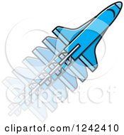 Poster, Art Print Of Blue Rocket In Motion