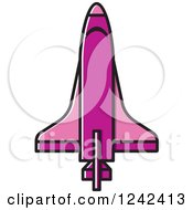 Clipart Of A Pink Rocket Royalty Free Vector Illustration