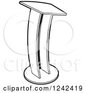 Clipart Of A Black And White Podium Royalty Free Vector Illustration
