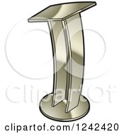 Clipart Of A Gold Podium Royalty Free Vector Illustration