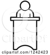 Poster, Art Print Of Black And White Person Speaking At A Podium