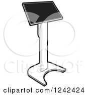 Clipart Of A Black And White Podium 2 Royalty Free Vector Illustration
