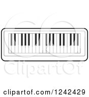 Clipart Of A Black And White Keyboard Piano Organ Royalty Free Vector Illustration by Lal Perera