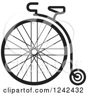 Poster, Art Print Of Black And White One Wheel Penny Farthing Cycle