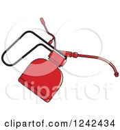 Clipart Of A Red Oil Can Royalty Free Vector Illustration