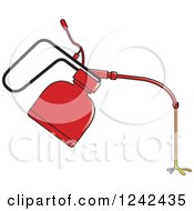 Clipart Of A Dripping Red Oil Can Royalty Free Vector Illustration