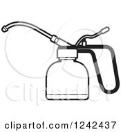 Clipart Of A Black And White Oil Can Royalty Free Vector Illustration