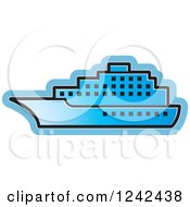 Poster, Art Print Of Blue Cruise Ship