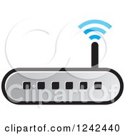Clipart Of A Wireless Router Royalty Free Vector Illustration by Lal Perera