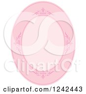 Clipart Of A Pink Oval Ornate Background With Text Space Royalty Free Vector Illustration