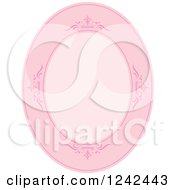 Pink Oval Ornate Background With Text Space