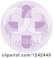 Clipart Of A Round Purple Ornate Background With Text Space Royalty Free Vector Illustration