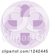 Poster, Art Print Of Round Purple Ornate Background With Text Space