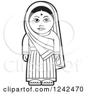Poster, Art Print Of Black And White Indian Lady