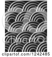 Poster, Art Print Of Background Of Grayscale Half Circles On Black