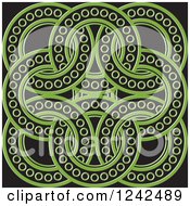 Clipart Of Green And Black Celtic Rings Royalty Free Vector Illustration