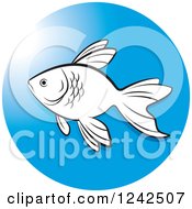 Poster, Art Print Of Black And White Fish In A Blue Circle