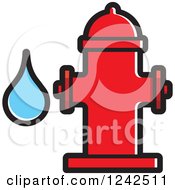 Poster, Art Print Of Red Fire Hydrant And Water Drop