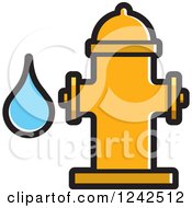Poster, Art Print Of Yellow Fire Hydrant And Water Drop