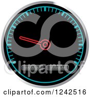 Poster, Art Print Of Round Black And Blue Dash Board Speedometer