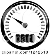 Clipart Of A Black And White Dash Board Speedometer 2 Royalty Free Vector Illustration by Lal Perera