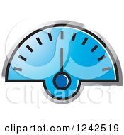 Clipart Of A Blue Dash Board Speedometer Royalty Free Vector Illustration